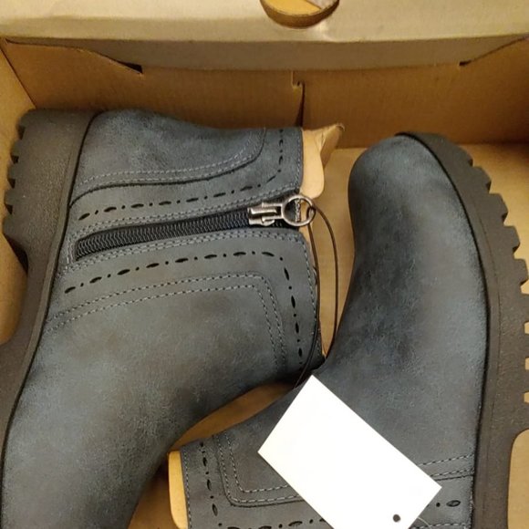 Jambu JSport Women's Size 7 Jenna Navy Zip Up Short Ankle Boot - Picture 9 of 9